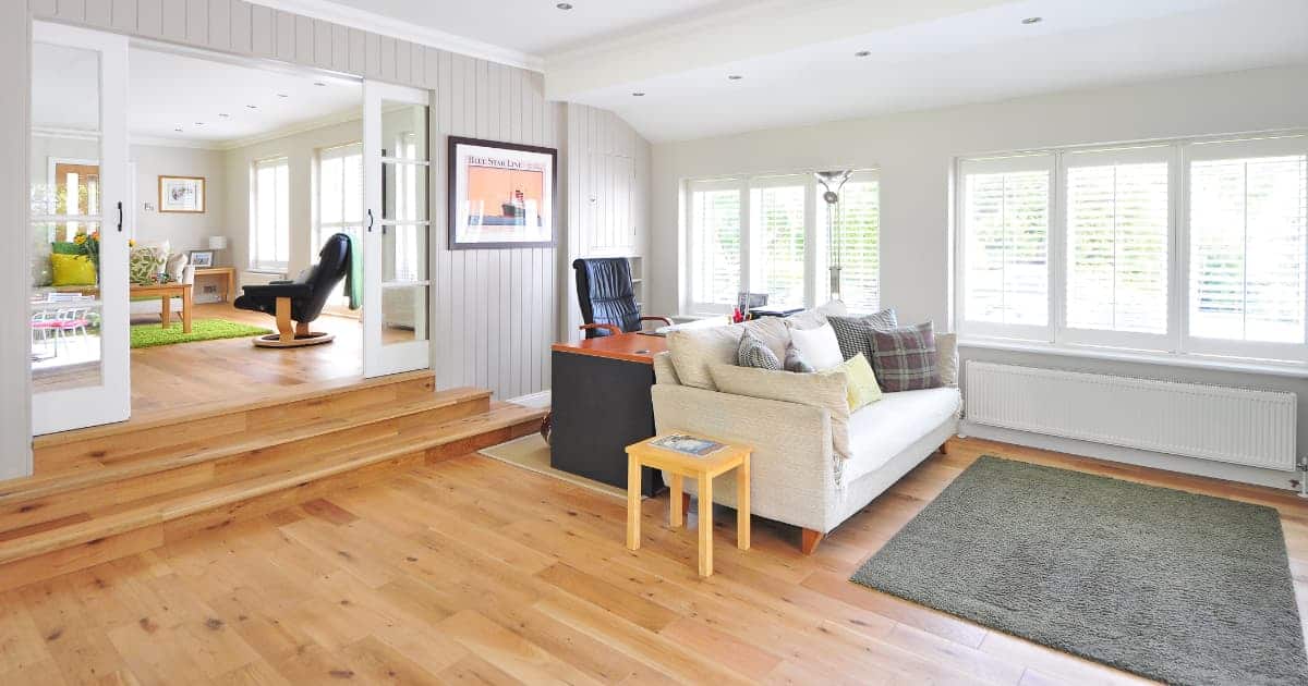 Living room with solid wood flooring